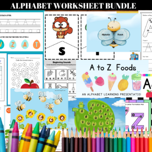 Alphabet Worksheet Bundle- Focused on Tracing with Activities, Games and Presentation